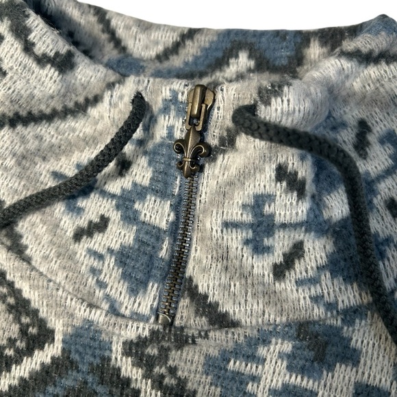 Stefano International Pullover Geometric Print Quarter Zip Sweatshirt Small - Picture 8 of 11